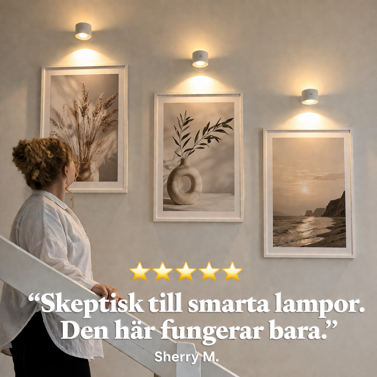 Vailao™ 360° Vägglampa – Trådlös & Dimbar